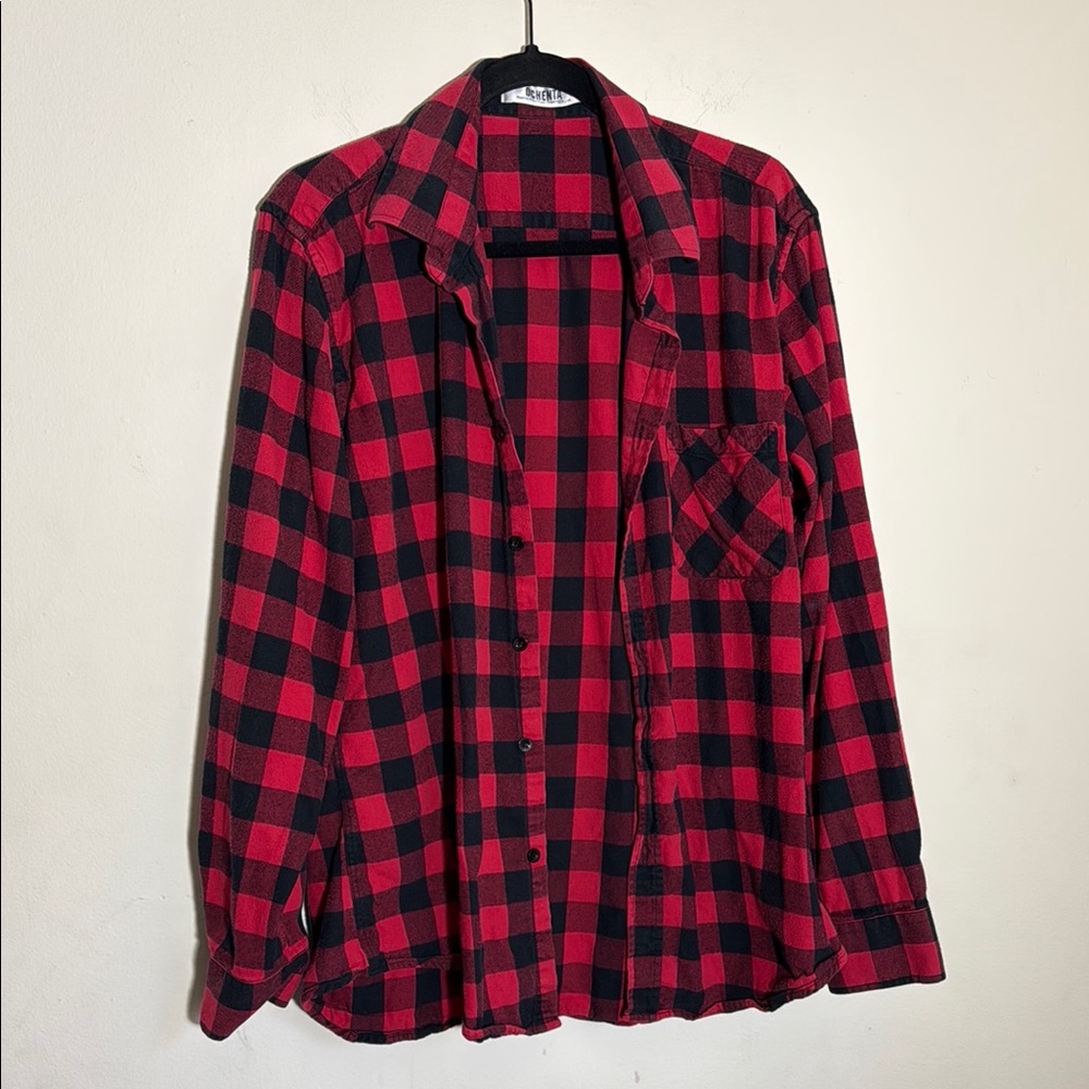Ochenta Red and Black Plaid Shirt